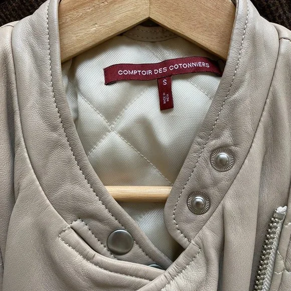 Leather Bomber Jacket - Comptoir Des Cotonniers - Picture 6 of 6